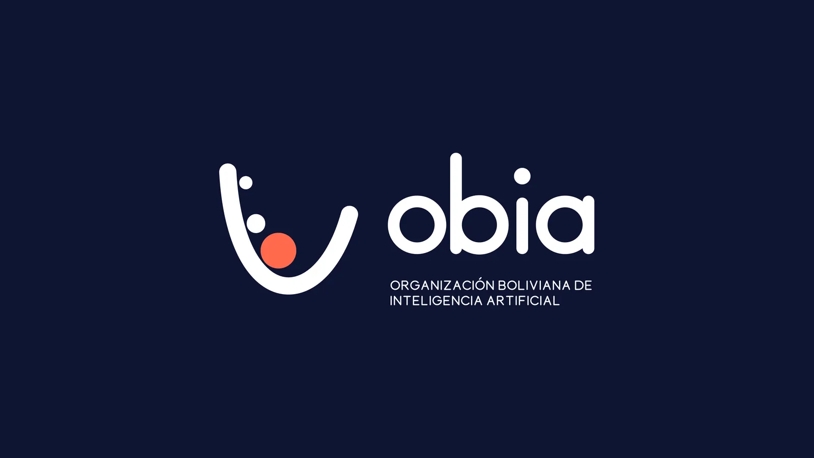 El logo de la OBIA, Organización Boliviana de Inteligencia Artificial, sobre fondo azul noche